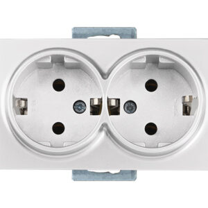 Розетка 2-ая (скрытая,с/з, керамика) белая, DARIA, MUTLUSAN