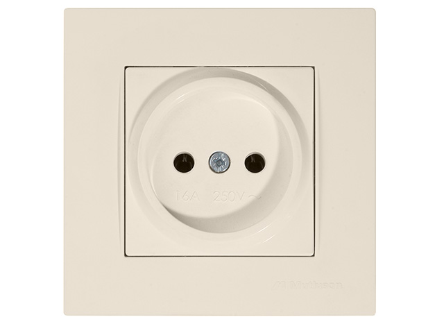 Розетка 1-ая (скрытая, б/з) кремовая, RITA, MUTLUSAN