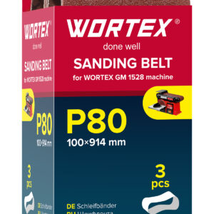 Шлифлента 100x914 мм P80 бесконечная 3 шт. для станка WORTEX GM 1528