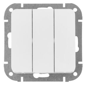 Выключатель 3 клав. (cкрытый, 10А) белый, Astrum, BYLECTRICA