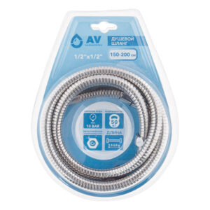 Шланг душевой, SUS/EPDM, 1/2" г-г 150-200 см, мат., AV Engineering
