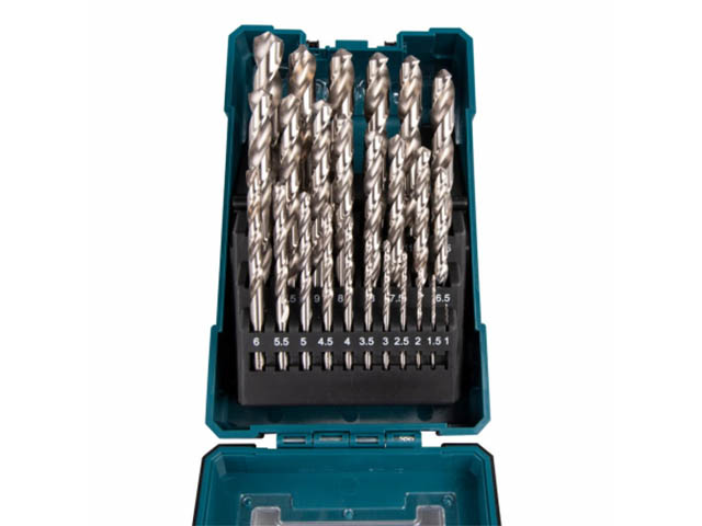 Набор сверл по мет. 25 шт 1-13мм, шаг 0.5мм, HSS-G MAKITA