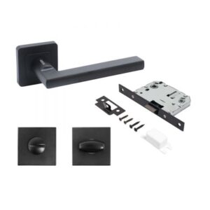 Комплект ручка и защ. с фикс АЛЛЮР АРТ "ВЕНСАН" BL+L7050S BL+BK-S1 BL (26150/S7050) матовый черный