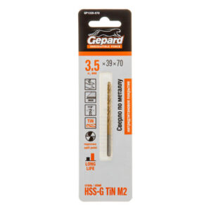Сверло по металлу ц/х 3.5х39х70 мм HSS TIN GEPARD