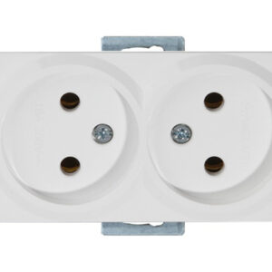 Розетка 2-ая (скрытая, б/з, керамика, без рамки) белая, RITA, MUTLUSAN