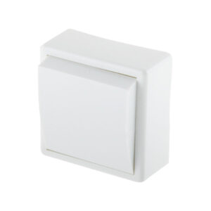 Выключатель 1 клав. (открытый, до 6А) белый, Эконом, Юпитер