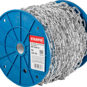 Цепь сварная короткозвенная, оцинк. М4 DIN 766 (бухта 50 м) STARFIX