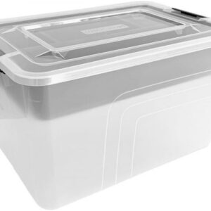 Ящик для хранения с лотком, 8 л., Bergen, 305х215х184 мм., натуральный, PLAST TEAM