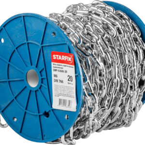 Цепь сварная короткозвенная, оцинк. М6 DIN 766 (бухта 20 м) STARFIX