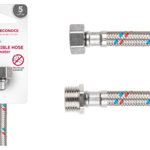 Подводка гибкая, SUS, гайка 1/2" - штуцер 1/2" 50см ECONOCE