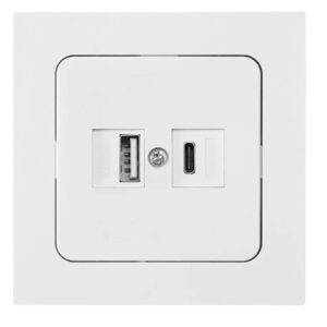 Розетка с двумя USB-разъемами (скрытая) белая, Astrum BYLECTRICA