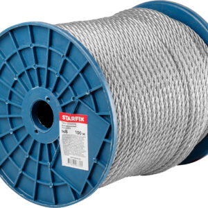 Трос стальной, оцинк. М8 DIN 3055 (бухта 100 м) STARFIX