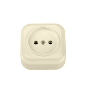 Розетка 1-ая (открытая, б/з) бежевая, Вариант, BYLECTRICA
