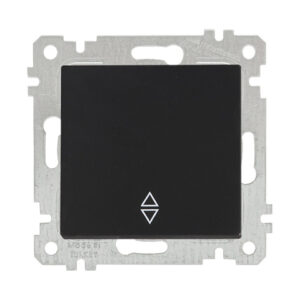 Выключатель проходной 1-клав. (скрытый, без рамки, винт. зажим) черный, RITA, MUTLUSAN