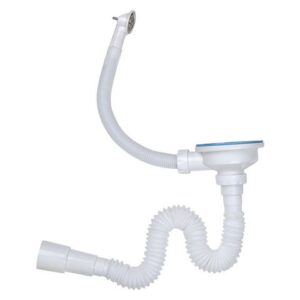 Сифон 3 1/2" гофрированный, с круглым переливом, латунный винт 45мм, выход 40/50, AV Engineering