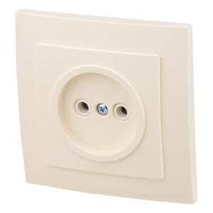 Розетка 1-ая (скрытая, б/з) бежевая, Стандарт, Юпитер