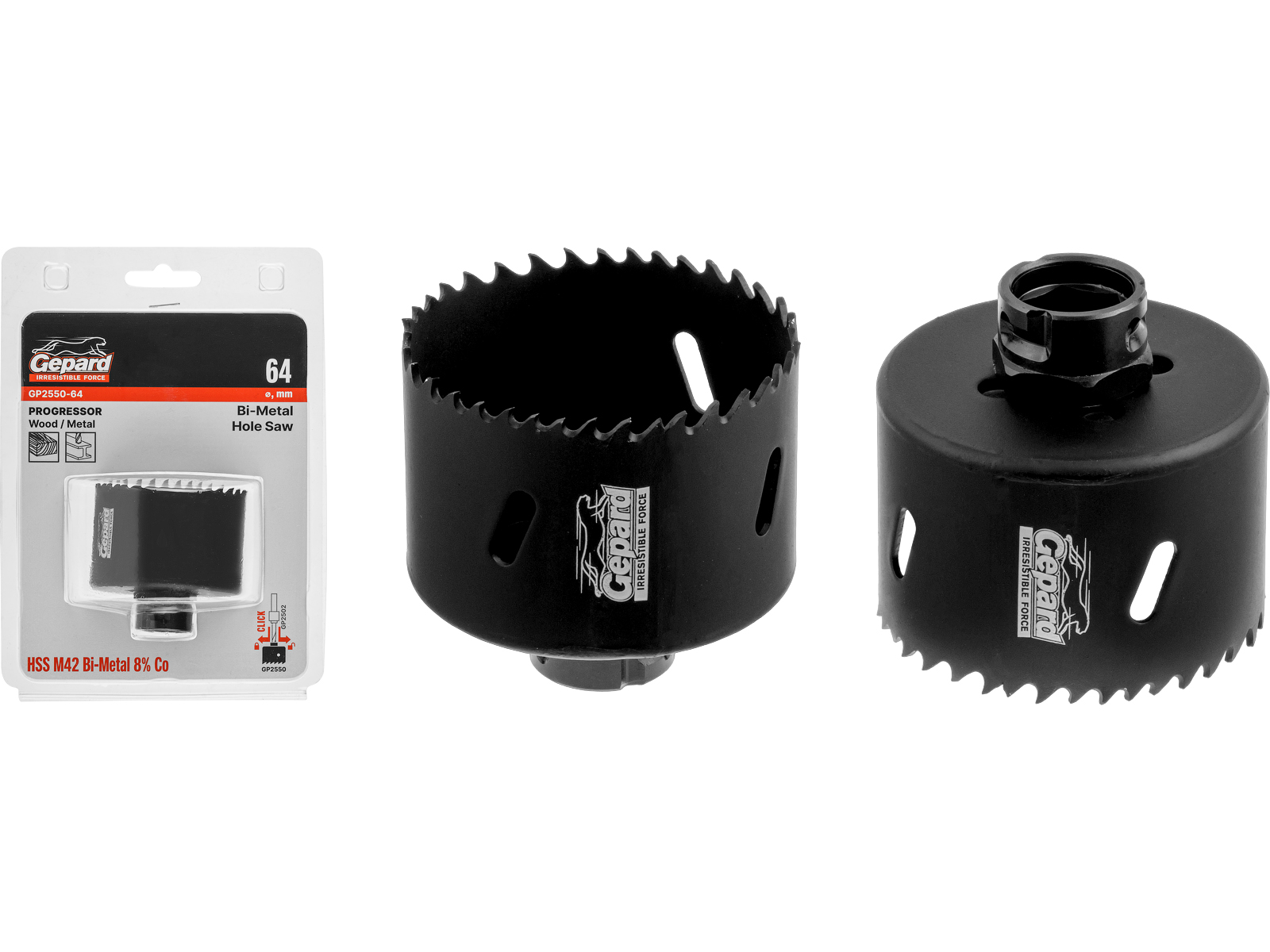 Коронка биметаллическая d64 мм PROGRESSOR GEPARD