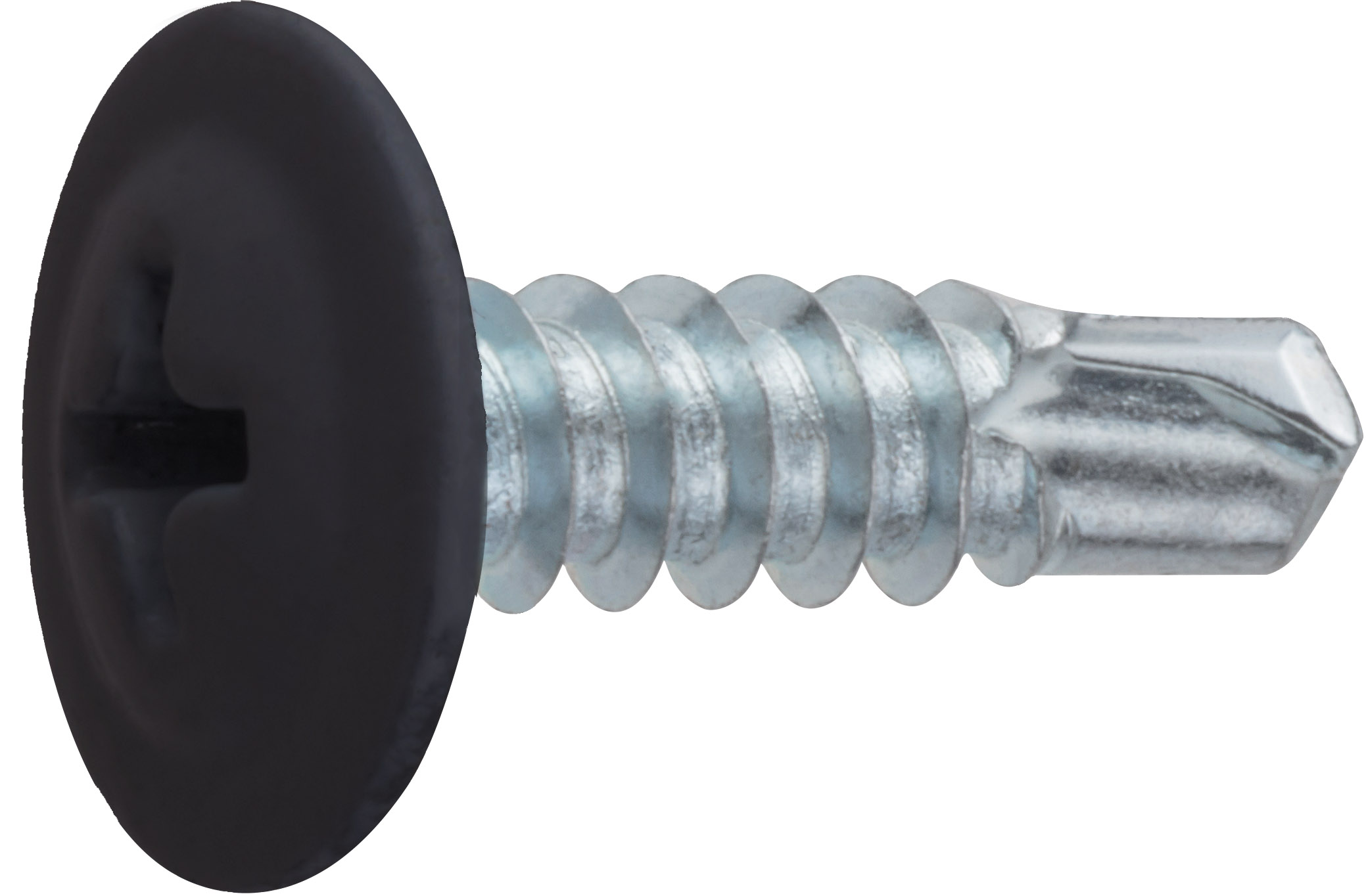 Саморез 4.2х16 мм с прессшайбой, цинк, со сверлом, RAL 9005 (150 шт в пласт. конт.) STARFIX