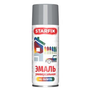 Краска-эмаль аэроз. универсальная серый светлый STARFIX 520мл (7046)