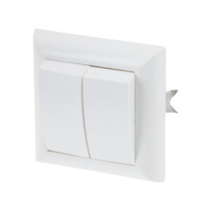 Выключатель 2 клав. (скрытый, до 6А) белый, Эконом, Юпитер