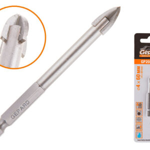 Сверло по кафелю/стеклу 4х60мм четырехкромочное шестигр. GEPARD (GP2081-04)