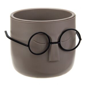 Кашпо СТИВ D115мм со вставкой (серый) IDEA