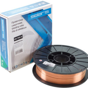 Проволока сварочная омедненная ER 70S-6 ф0,8мм (катушка D200 5 кг) SOLARIS