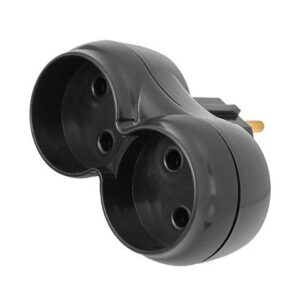 Разветвитель 2-местный (б/з, 16А, 250В) черный, Bylectrica