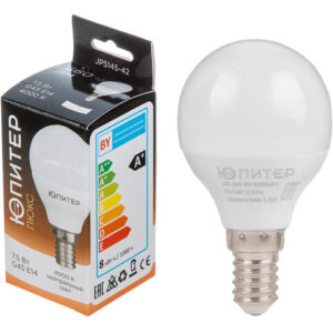 Лампа светодиодная G45 ШАР 7,5 Вт 170-240В E14 4000К ЮПИТЕР ЛЮКС