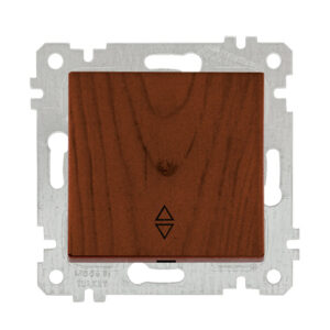 Выключатель проходной 1-клав. (скрытый, без рамки, винт. зажим) орех, RITA, MUTLUSAN