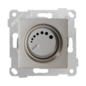 Выключатель поворотный (диммер) (скрытый, без рамки, винт. зажим, 600Вт) титан, RITA, MUTLUSAN