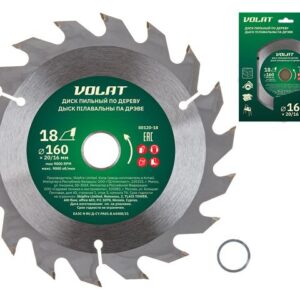 Диск пильный 160х20/16 мм 18 зуб. по дереву ВОЛАТ