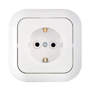 Розетка 1-ая (скрытая, с/з) белая, Гармония, Bylectrica