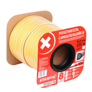 Уплотнитель "D" белый  9х8мм 100м (сдвоенный профиль 2х50м) STARFIX