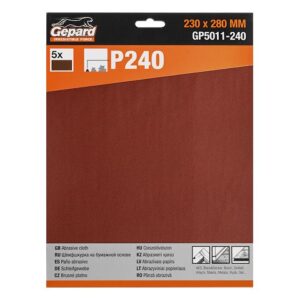 Шлифлист 230х280мм Р240 бум.осн. 5шт. GEPARD (GP5011-240)