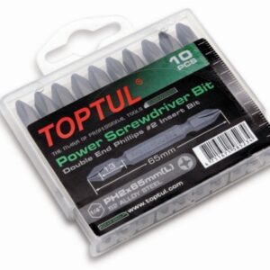 Набор бит двухсторонних PH2х65 10шт. в пластм.боксе TOPTUL