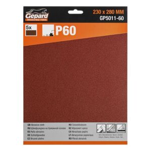 Шлифлист 230х280мм Р60 бум.осн. 5шт. GEPARD (GP5011-60)