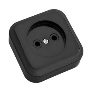 Розетка 1-ая (открытая, б/з) черная, Пралеска, Bylectrica