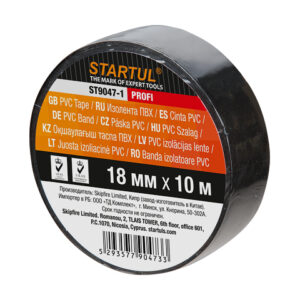 Изолента ПВХ 18ммх10м черная STARTUL PROFI (ST9047-1)