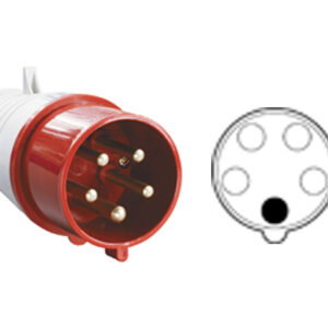 Вилка силовая 32А 380В 5 pin 3P+PE+N IP44 IEK