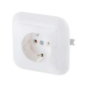 Розетка 1-ая (скрытая, с/з) белая, Эконом, Юпитер