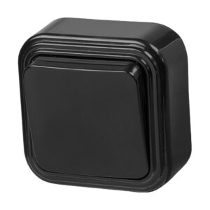 Выключатель 1 клав. (открытый, до 6А) черный, Стандарт, Юпитер