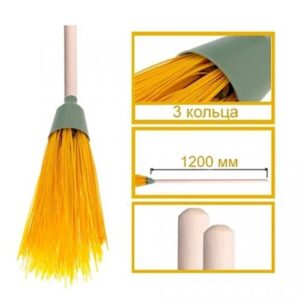 Метла для уборки улиц п/п круглая 3-кольцевая с черенком