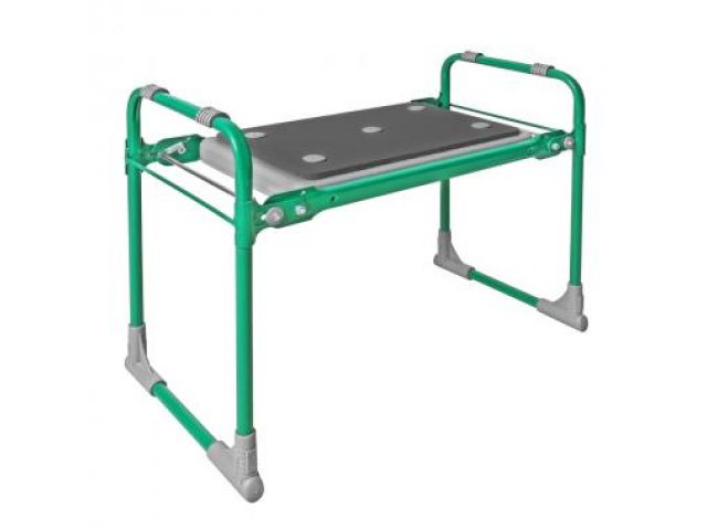 Скамейка садовая с мягким сиденьем, 560х300х425 мм, зеленый, NIKA