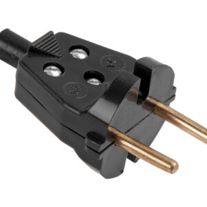 Вилка (б/з, 6А, 250В) чёрная, Юпитер