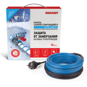 Греющий саморегулирующийся кабель на трубу 15MSR-PB 25M  (25м/375Вт) REXANT