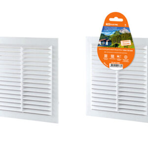 Решетка вентиляционная неразъемная с москитной сеткой, бел. 150х150 TDM