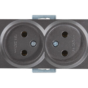 Розетка 2-ая (скрытая, б/з) дымчатая, RITA, MUTLUSAN