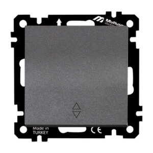 Выключатель проходной 1-клав. (скрытый, без рамки, винт. зажим) дымчатый,, DARIA, MUTLUSAN