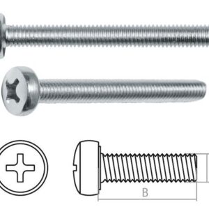 Винт М5х60 мм полусф. головка, цинк DIN 85 неполн.резьба (250 шт в карт. уп.) STARFIX